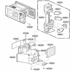 Latch Board Parts Diagram and Parts List for JMC9158AAW AWHEJEN LG Wall Oven