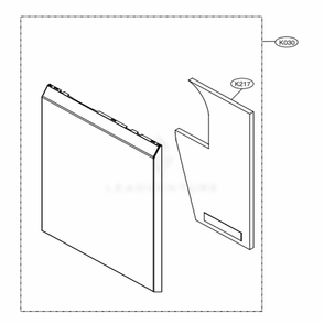 Front Cover Assembly Diagram and Parts List for LDP6797BD ABDEEUS LG Dishwasher