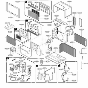 Main Diagram and Parts List for LT1235HNR AWYAUSH LG Air Conditioner