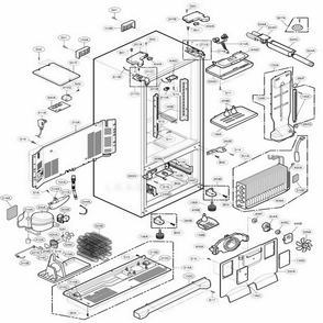 Case Parts Diagram and Parts List for 78719 AHM1SER LG Refrigerator