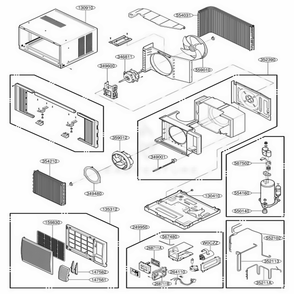 Main Diagram and Parts List for LWC101GGMK0 AWYAWM4 LG Air Conditioner