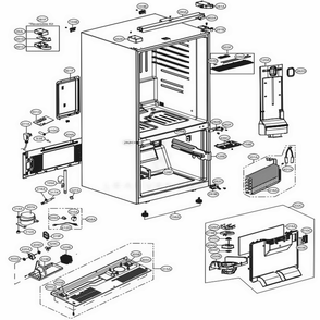 Case Parts Diagram and Parts List for 78043 ASTCSE2 LG Refrigerator
