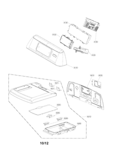 Control Panel And Plate Assembly Parts Diagram and Parts List for DLEX6001W  LG Dryer