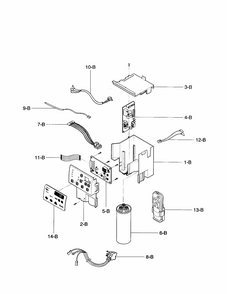 Control Box Assembly Diagram and Parts List for 58074103300  Kenmore Air Conditioner