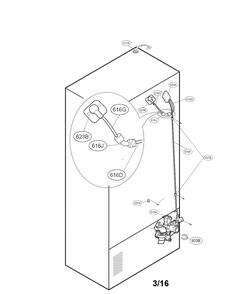 Valve And Water Parts Diagram and Parts List for 79570322312  Kenmore Refrigerator