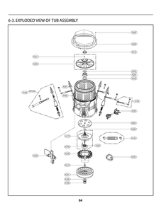 Tub Assembly Diagram and Parts List for T1772HFFT ABWETUS LG Washer