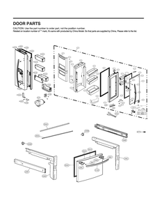Door Parts Diagram and Parts List for GR-J288NKXM ASBCNA4 LG Refrigerator