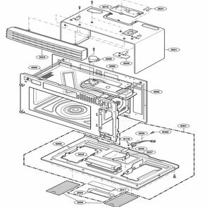 Oven Cavity Parts Diagram and Parts List for DOTRC17SS ASBEDOM LG Range
