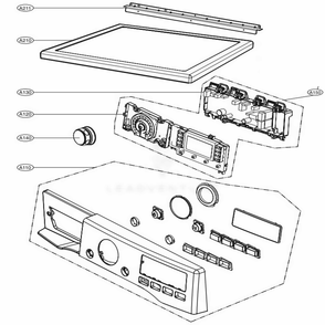 Control Panel And Plate Assembly Touch Lcd Type Diagram and Parts List for DLEX3370W ABWEEUS LG Dryer