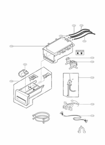 Dispenser Part Diagram and Parts List for 79641283310  Kenmore Washer