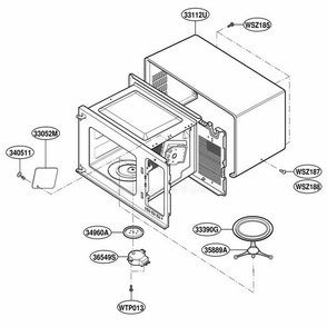 Oven Cavity Parts Diagram and Parts List for YMT3110SHQ MWEWPC LG Range