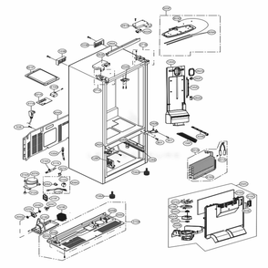 Part Location Diagram of ABQ75822420 LG CASE ASSEMBLY,DISPLAY