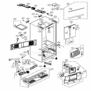 Case Parts Diagram and Parts List for LMXS28636S ASTCNA0 LG Refrigerator