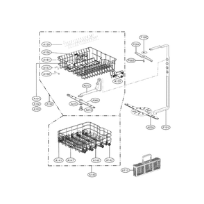 Rack Assembly Diagram and Parts List for LDS5040ST 00 LG Dishwasher