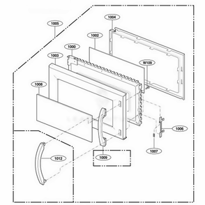 Part Location Diagram of 3650W1A028E LG HANDLE,DOOR