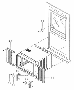 Cabinet Parts Diagram and Parts List for 58071184100  Kenmore Air Conditioner