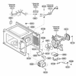 Interior Parts 1 Diagram and Parts List for 62464 ABSESEA LG Wall Oven