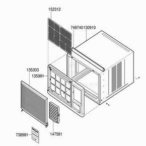 Part Location Diagram of AEB75184503 LG GRILLE ASSEMBLY,FRONT