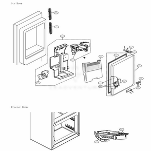 Ice Bin Parts Diagram and Parts List for LFX25973D ASBCNA1 LG Refrigerator