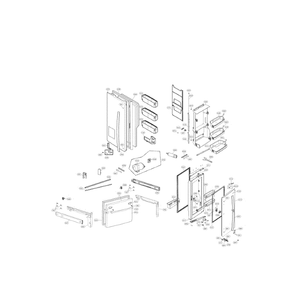 Door Diagram and Parts List for LFX29945ST 00 LG Refrigerator
