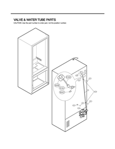 Valve And Water Tube Parts Diagram and Parts List for GR-J31GHSJM ASBCNA2 LG Refrigerator