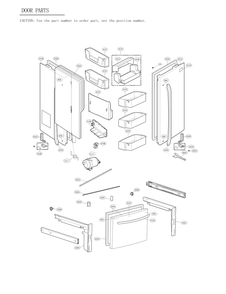 Door Parts Diagram and Parts List for GC-L288GQXM AWBCSE1 LG Refrigerator