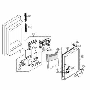 Ice Maker And Ice Bin Parts Diagram and Parts List for LFXS24626D ASBCNA1 LG Refrigerator