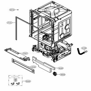 Main Diagram and Parts List for LDT6809BD ABDESNA LG Dishwasher
