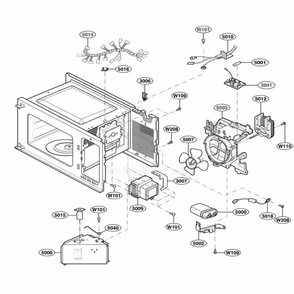 Interior Parts 2 Diagram and Parts List for 65022401 CW1ESEA LG Range