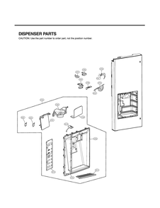 Dispenser Parts Diagram and Parts List for GR-L31GHSJF ASTCNA0 LG Refrigerator
