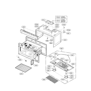 Oven Cavity Diagram and Parts List for LMV2015SB 00 LG Microwave Oven Combo