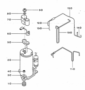 Compressor Parts Diagram and Parts List for 58075124500  Kenmore Air Conditioner