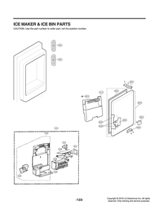 Ice Maker And Ice Bin Parts Diagram and Parts List for GR-J318LSJM ASBCNA1 LG Refrigerator