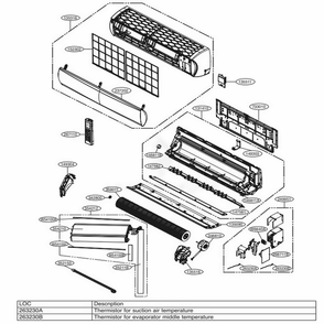 Indoor Unit Diagram and Parts List for MW24Y3J AWHBFRD LG Air Conditioner