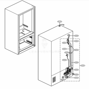 Ice Maker And Ice Bin Parts 2 Diagram and Parts List for 74407 ASBCSE0 LG Refrigerator