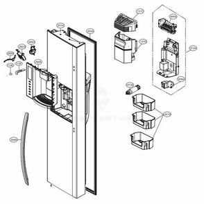 Freezer Door Diagram and Parts List for LSXS26366S ASTCNA4 LG Refrigerator