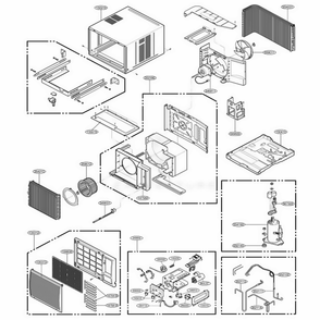 Main Diagram and Parts List for AGE14DAG1 ACW6GEE LG Air Conditioner