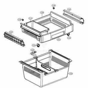 Freezer Parts Diagram and Parts List for LFCS22520W ASWCNA0 LG Refrigerator