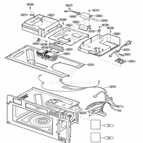 Interior Parts 2 Diagram and Parts List for 80829 ABKESEA LG Microwave