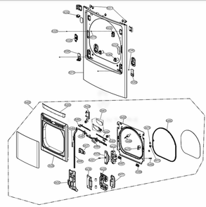 Cabinet And Door Assembly: Gas Type 2 Diagram and Parts List for DLGX5681WE ABWEEUS LG Dryer