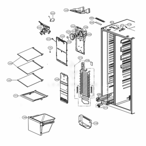 Freezer Compartment Diagram and Parts List for LSXS26336S ASTCNA3 LG Refrigerator