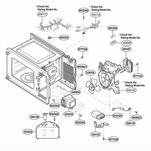 Interior Parts 1 Diagram and Parts List for MA1012B BKEGSE LG Wall Oven
