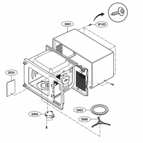 Oven Cavity Parts Diagram and Parts List for LSRM2010ST CSBESTD LG Wall Oven