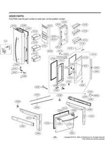 Door Parts Diagram and Parts List for GR-Q278NSNM ASTCNA2 LG Refrigerator
