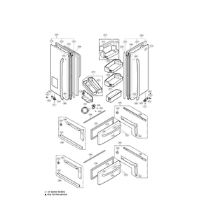 Door Diagram and Parts List for LMX25981ST 00 LG Refrigerator