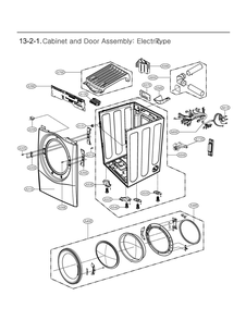 Cabinet And Door Assembly Diagram and Parts List for DLEX4080W ABWEEUS LG Dryer