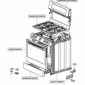 Main Diagram and Parts List for LRG4113ST ASTELGA LG Range