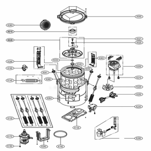 Tub Assembly Diagram and Parts List for WT901CW ABWEMUS LG Washer