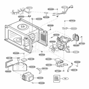 Interior Parts 1 Diagram and Parts List for GLMB186CB CBKEGEF LG Range