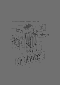 Cabinet And Door Assembly Diagram and Parts List for RV1356ES ASSEEUS LG Dryer